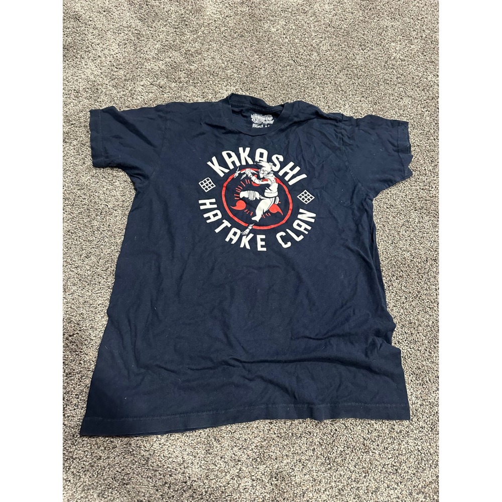 Naruto Shippuden Kakashi Hatake Clan Graphic T-Shirt Navy Blue Ripple Junction M